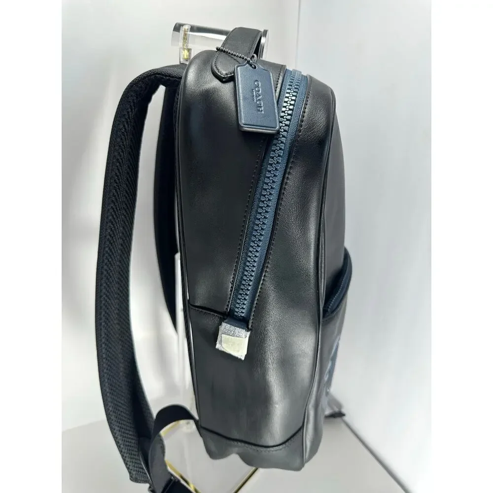 Coach Westway Black Calfskin Leather Backpack Streetwear Graffiti Logo